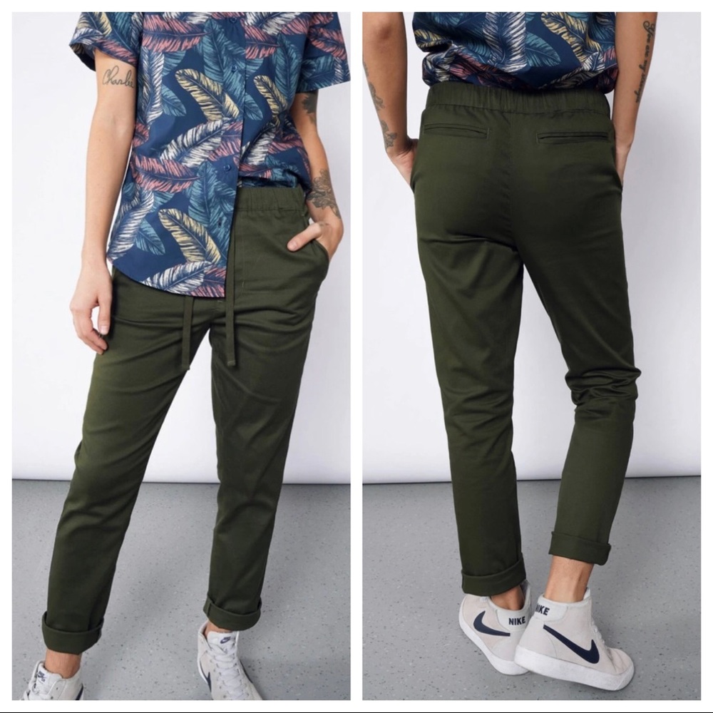 Wildfang The Ultimate Pant Drawstring Olive Green